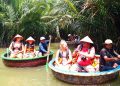 Visiting Coconut Forest by basket boat
